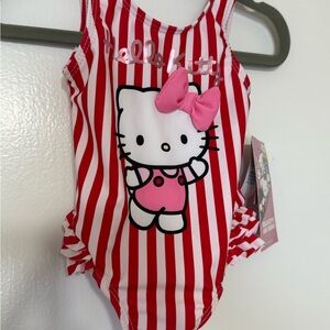 Primark Hello Kitty Pink Bow Red Striped Swimsuit